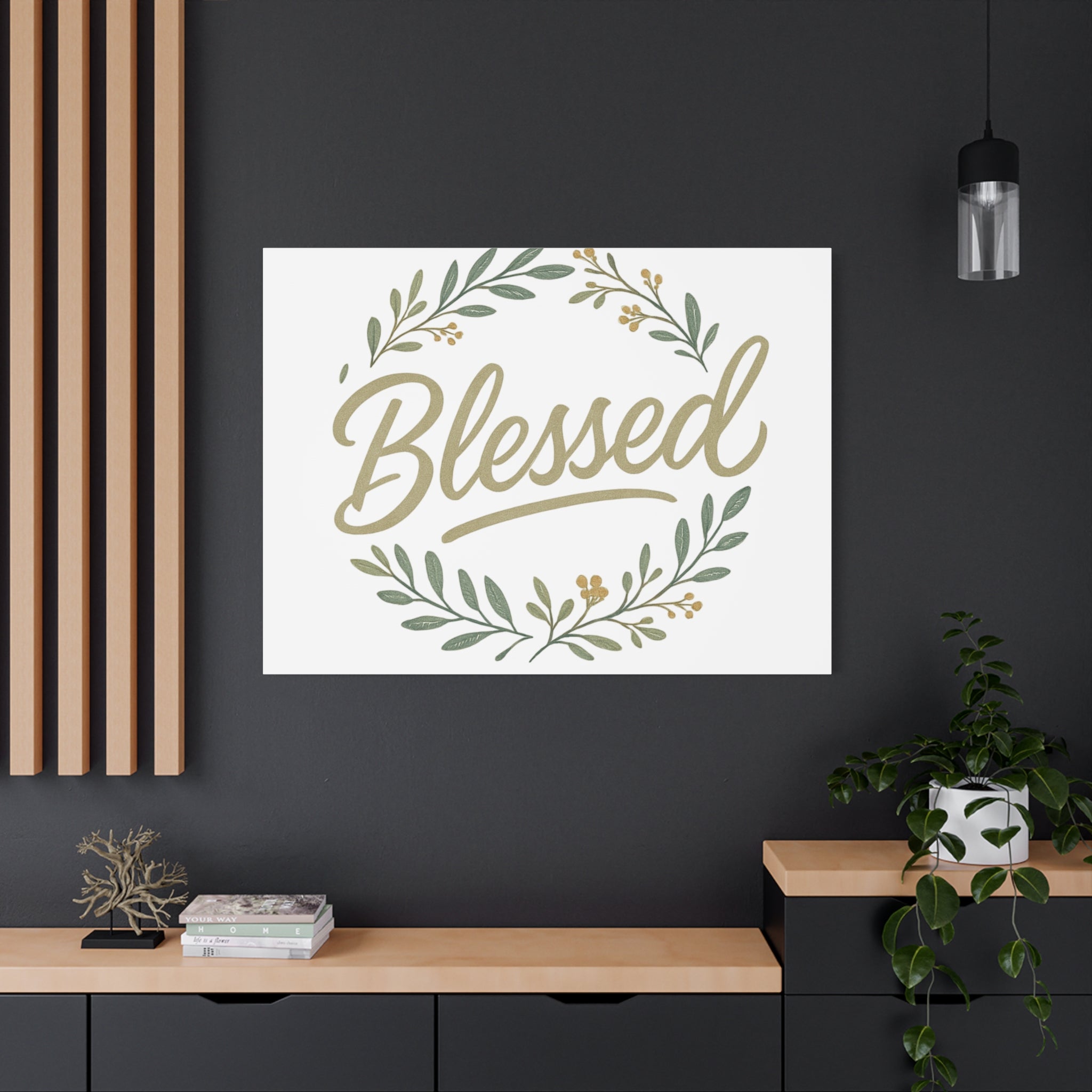 Blessed Wreath Matte Canvas Wall Art (Stretched 1.25")