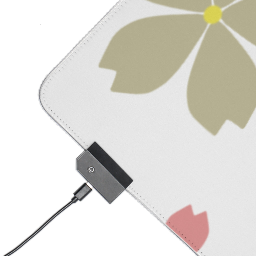 LED Gaming Mouse Pad — Sakura Floral RGB Desk Mat