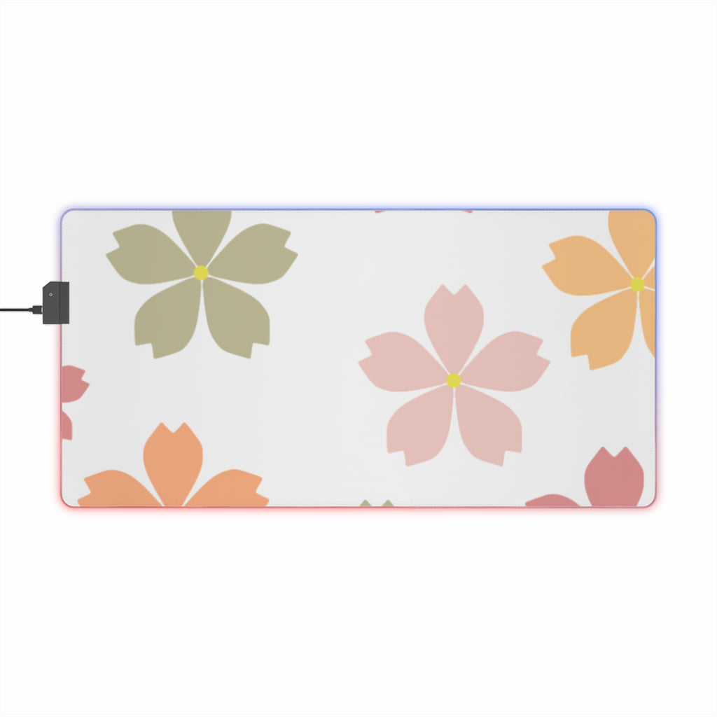 LED Gaming Mouse Pad — Sakura Floral RGB Desk Mat
