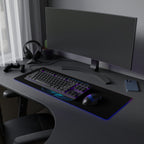LED Gaming Mouse Pad with Cosmic Landscape Design | Gamer Accessories, Desk Decor, Office Gift, Unique Gaming Setup, LED Light