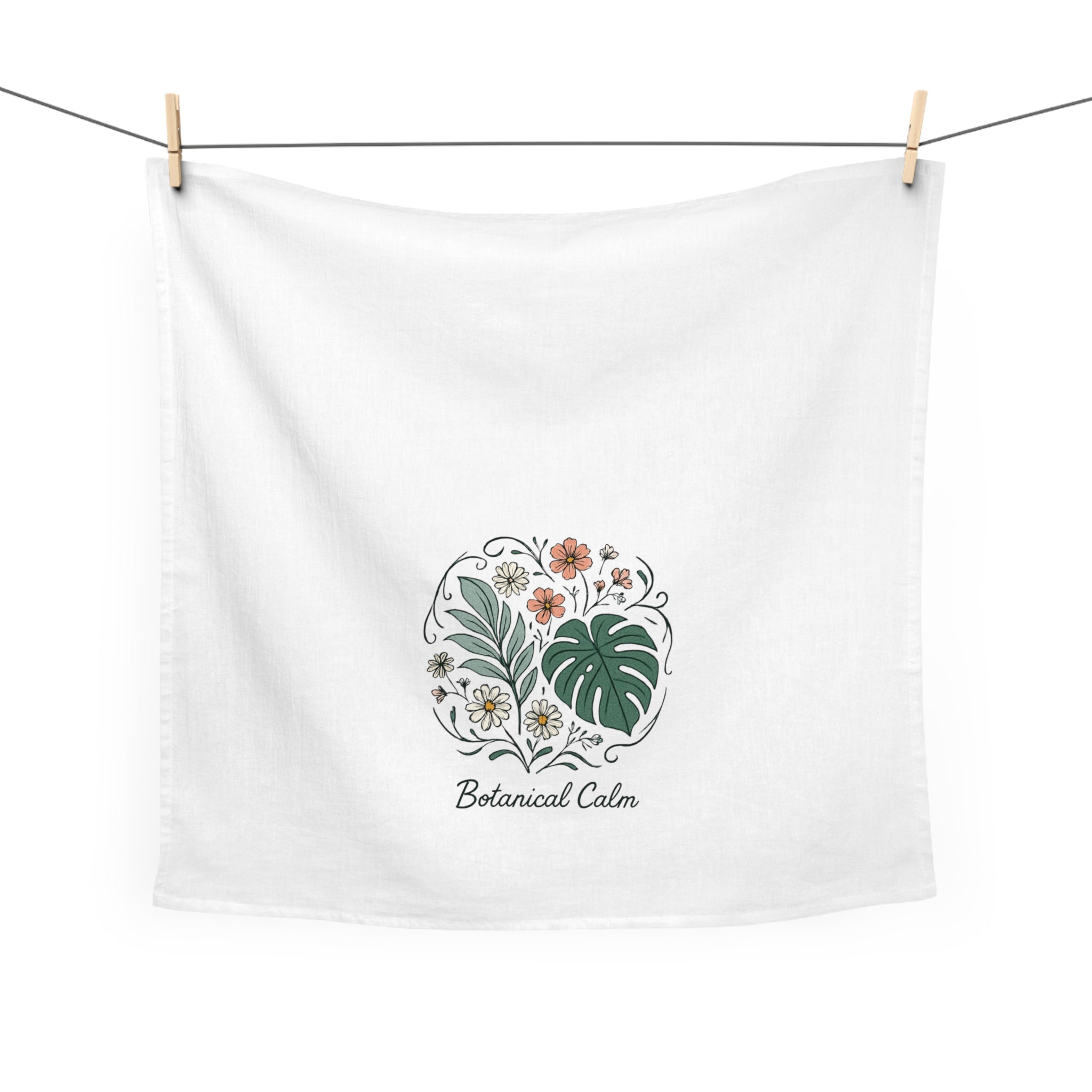 Botanical Calm Tea Towel, Kitchen Decor, Floral Art, Home Gift, Eco-Friendly Kitchen, Housewarming Gift, Botanical Theme