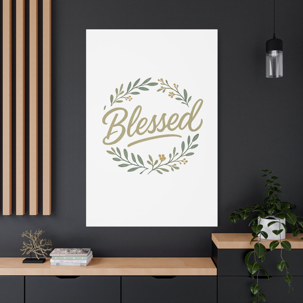 Blessed Wreath Matte Canvas Wall Art (Stretched 1.25")