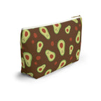 Cute Avocado Accessory Pouch, Zippered Makeup Bag, Pencil Case, Fun Gift for Food Lovers, Cute Avocado Pattern, Eco-Friendly Storage