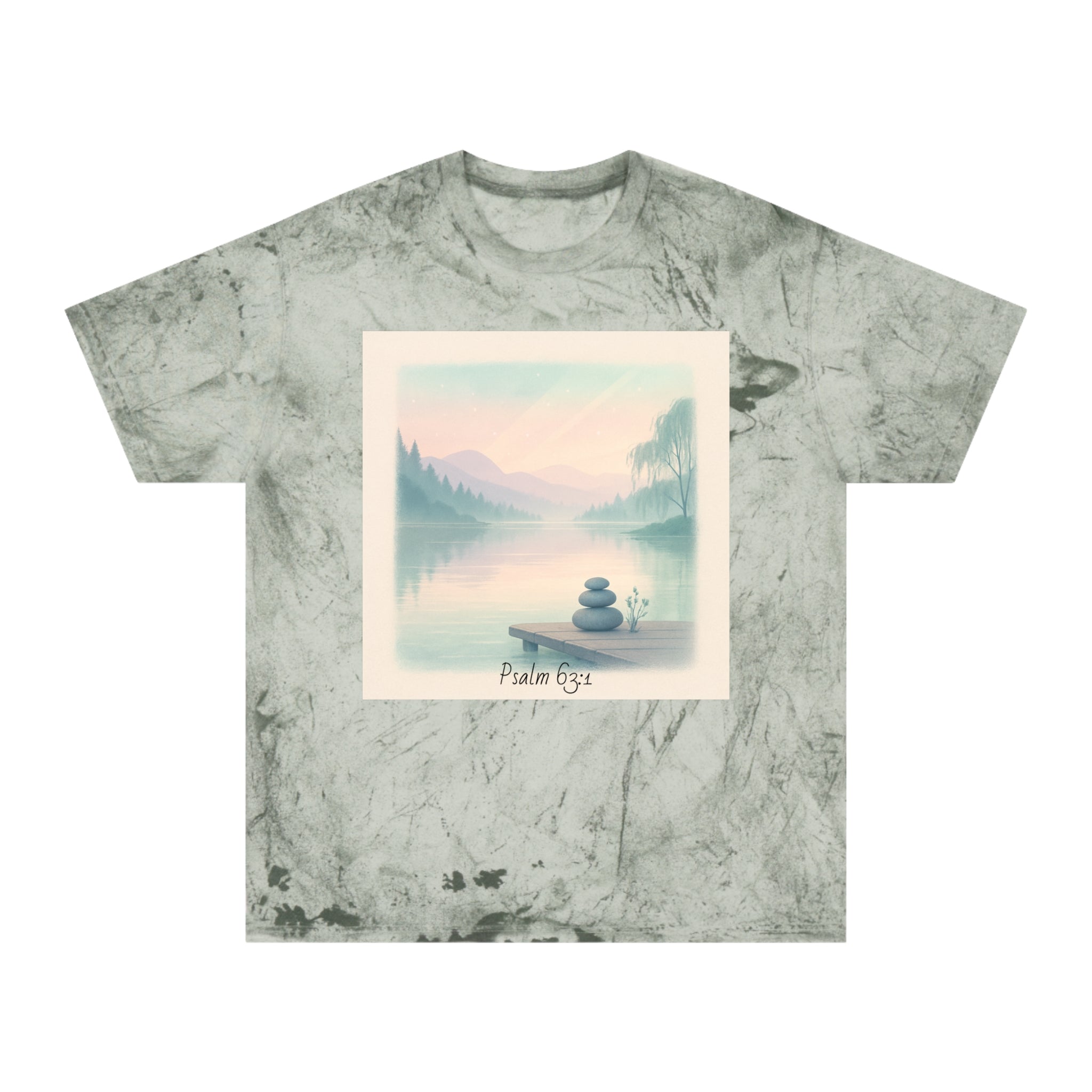 Serene Landscape T-Shirt, Relaxed Fit, Nature Lover Gift, Decorative Tee, Adventure Apparel, Meditation Top