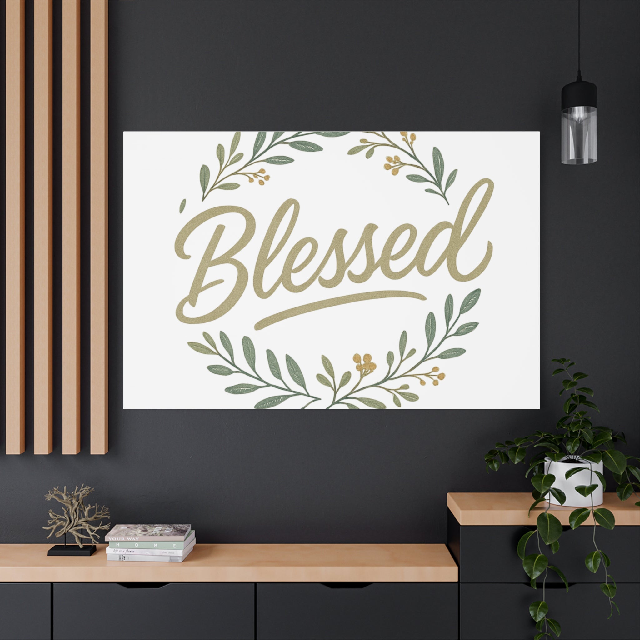 Blessed Wreath Matte Canvas Wall Art (Stretched 1.25")