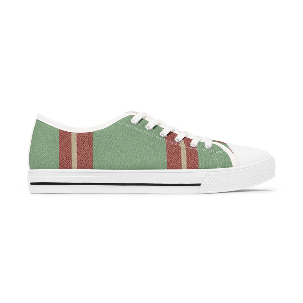 Cute Green & Red Women's Low Top Sneakers — Stylish Casual Shoes