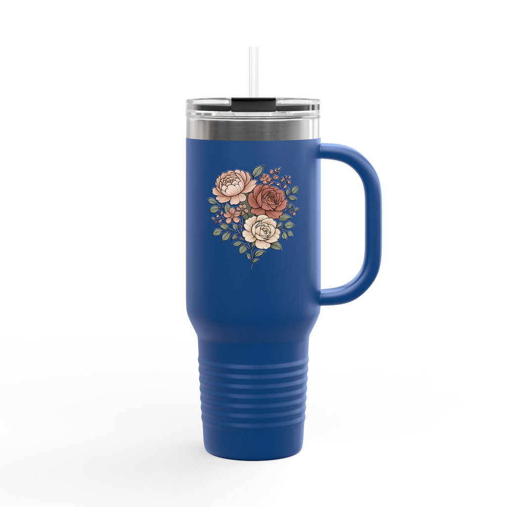 Floral Insulated Travel Mug - 40oz Reusable Drinkware for Coffee Lovers