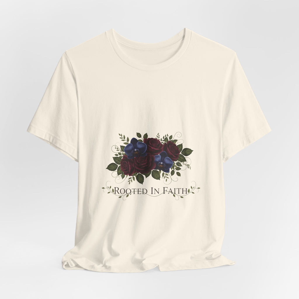 Rooted in Faith Dark Floral T-Shirt
