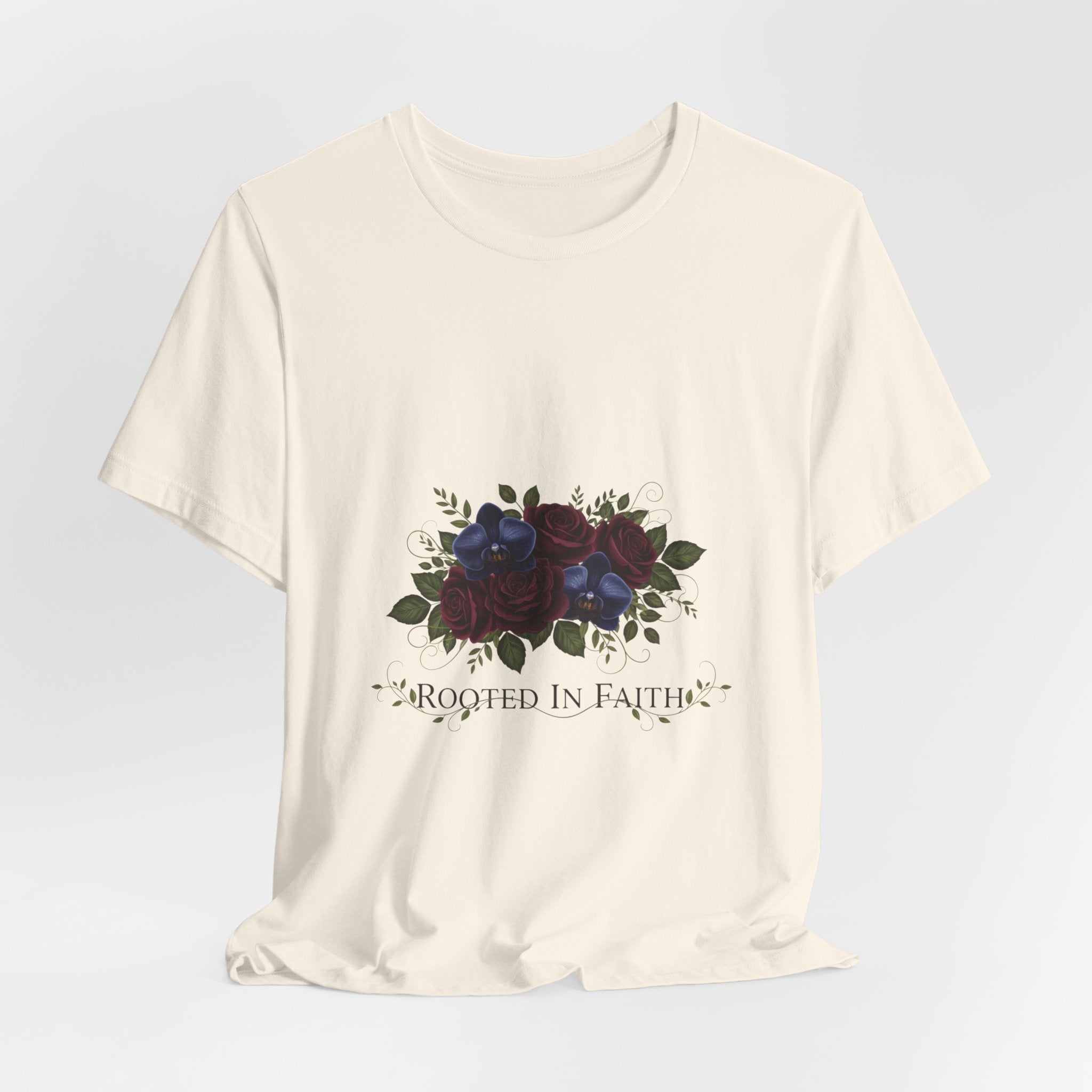 Rooted in Faith Dark Floral T-Shirt