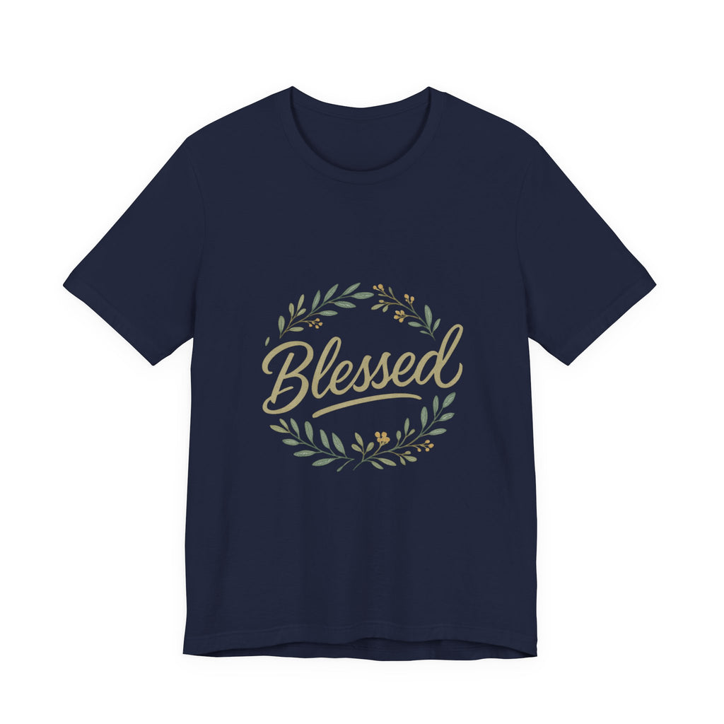 Blessed Floral Tee — "Blessed" Script T-Shirt with Wreath