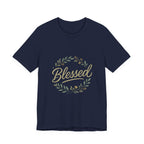Blessed Floral Tee — "Blessed" Script T-Shirt with Wreath