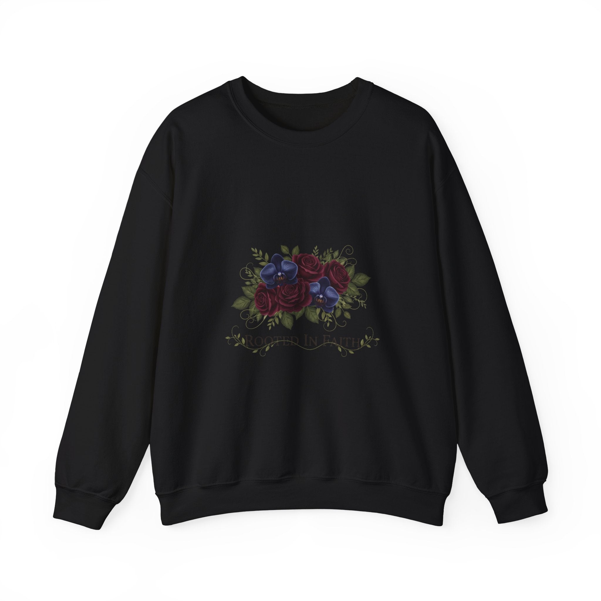Moody Rose Print Sweatshirt | goth flower sweatshirt, midnight bloom