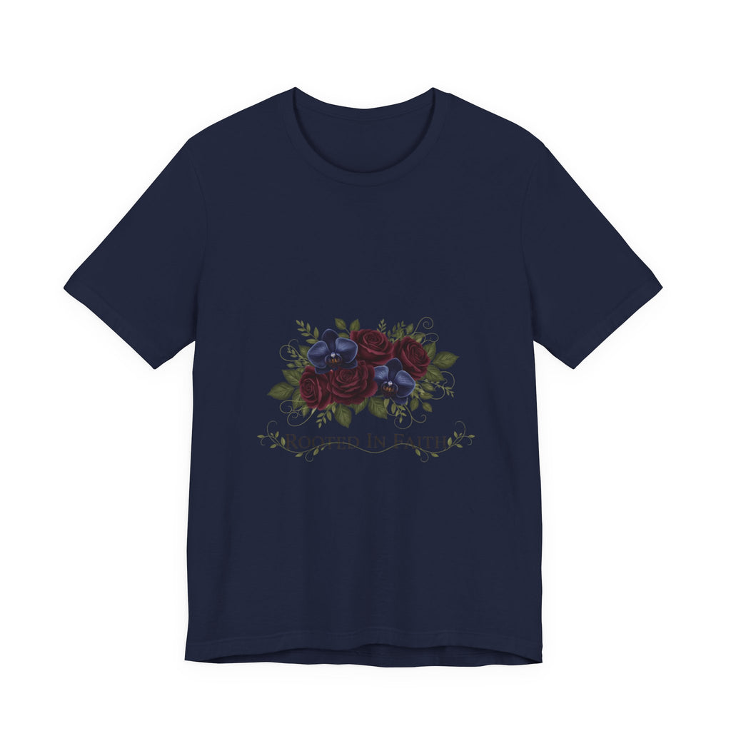 Rooted in Faith Dark Floral T-Shirt