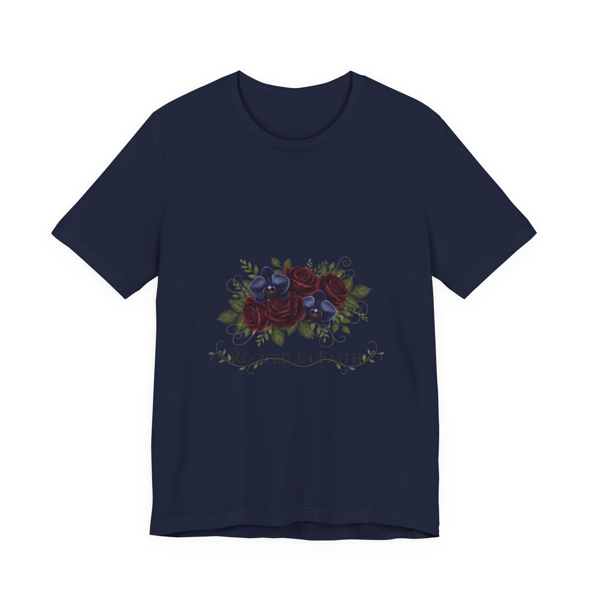 Rooted in Faith Dark Floral T-Shirt