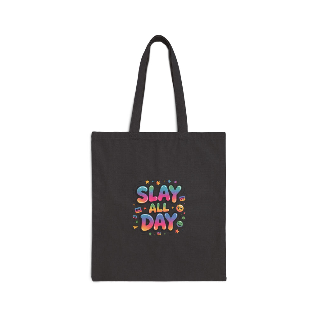 Slay All Day Tote | Gen-Z Slang, Bold Internet Lingo Canvas