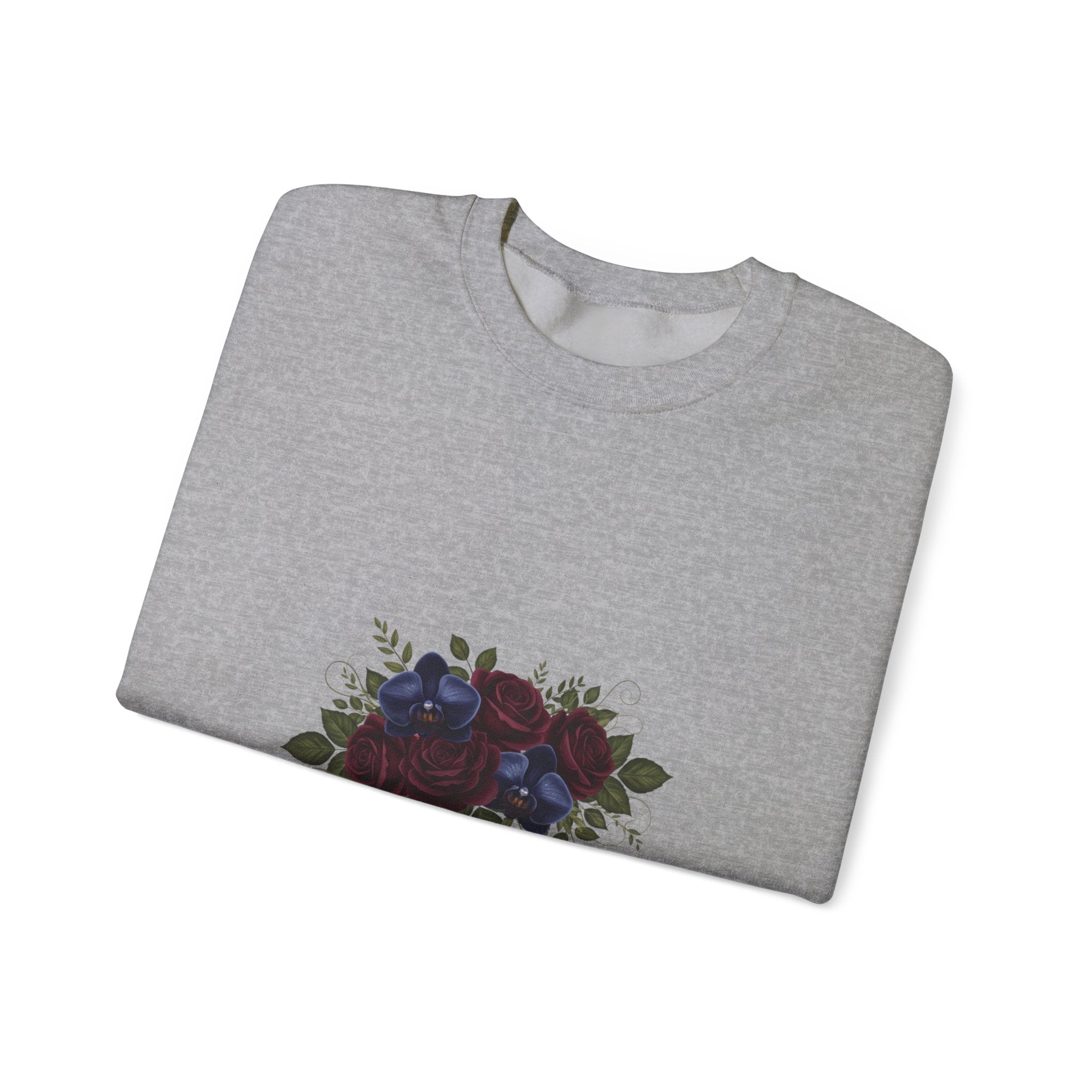 Moody Rose Print Sweatshirt | goth flower sweatshirt, midnight bloom