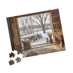 Cozy Winter Scene Puzzle (110, 252, 520, 1014-piece) - Perfect Gift for Family Game Night
