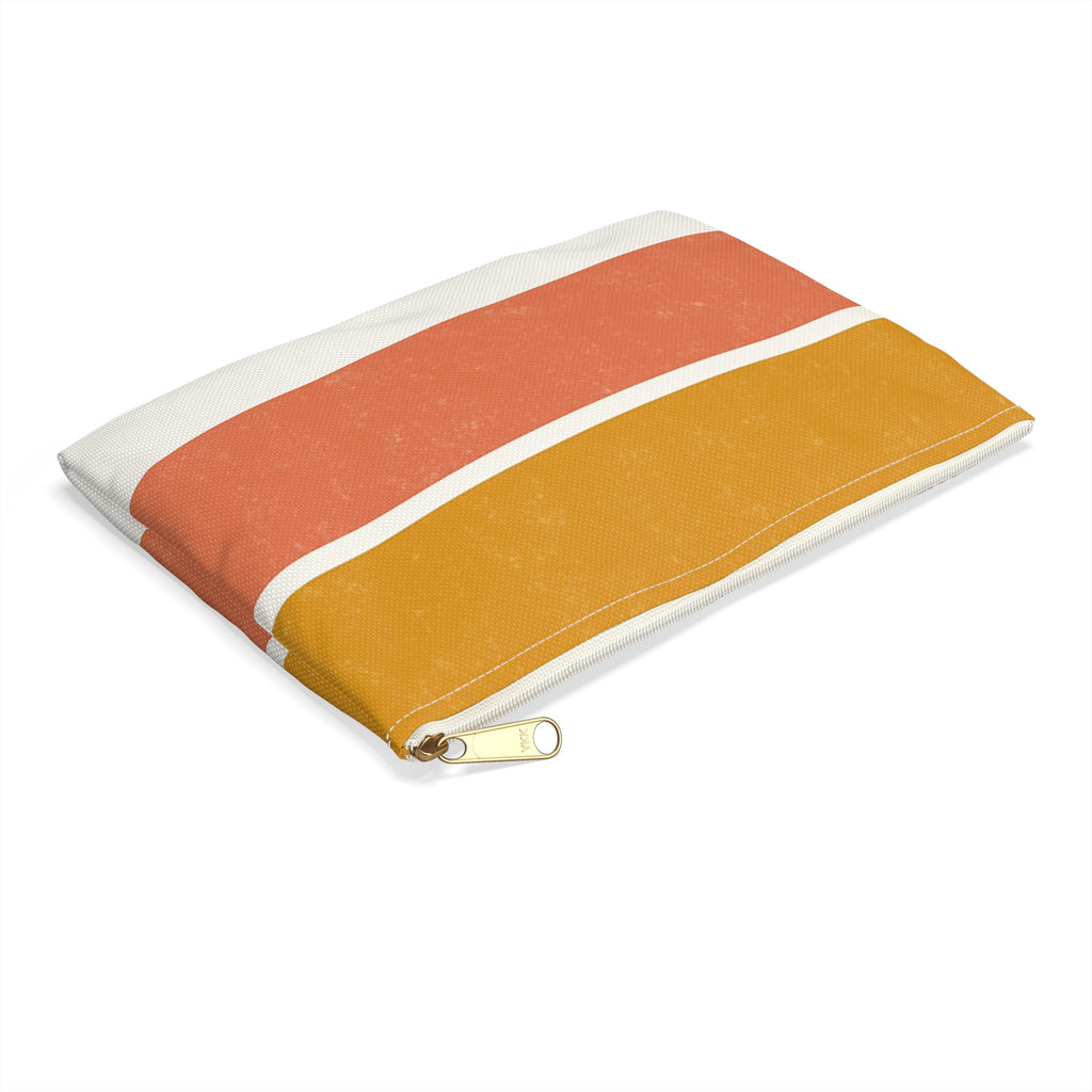 Retro Stripe Accessory Pouch - Stylish Makeup Bag for Travel & Organization