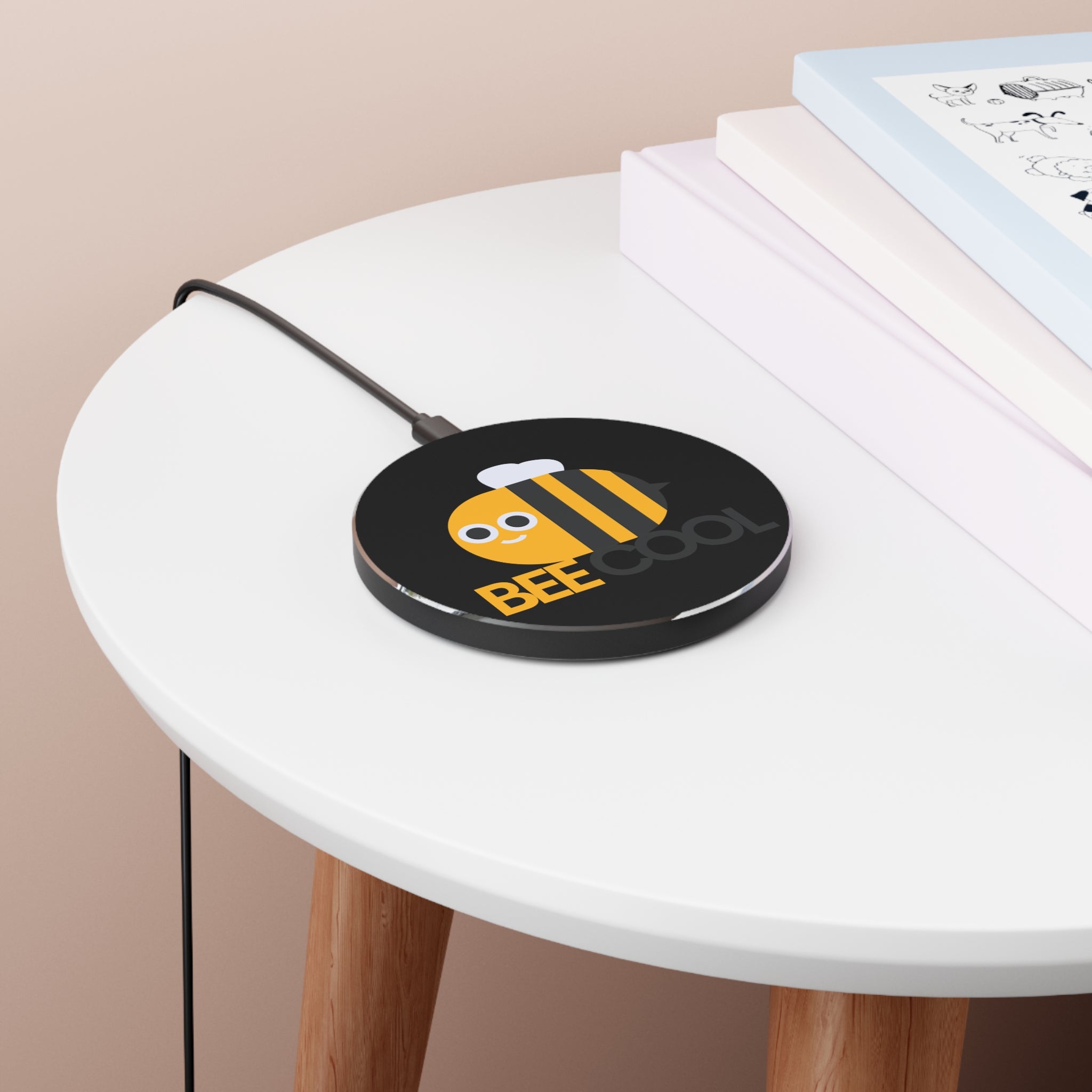 Bee Cool Wireless Charger - Fun Fast Charging Pad for Tech Lovers, Cute Bee Design, Gifts for Friends, Home Office Decor, Birthday Present