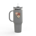 Floral Insulated Travel Mug - 40oz Reusable Drinkware for Coffee Lovers