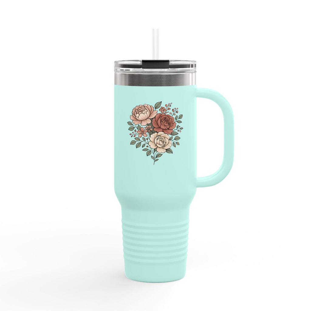 Floral Insulated Travel Mug - 40oz Reusable Drinkware for Coffee Lovers