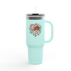 Floral Insulated Travel Mug - 40oz Reusable Drinkware for Coffee Lovers