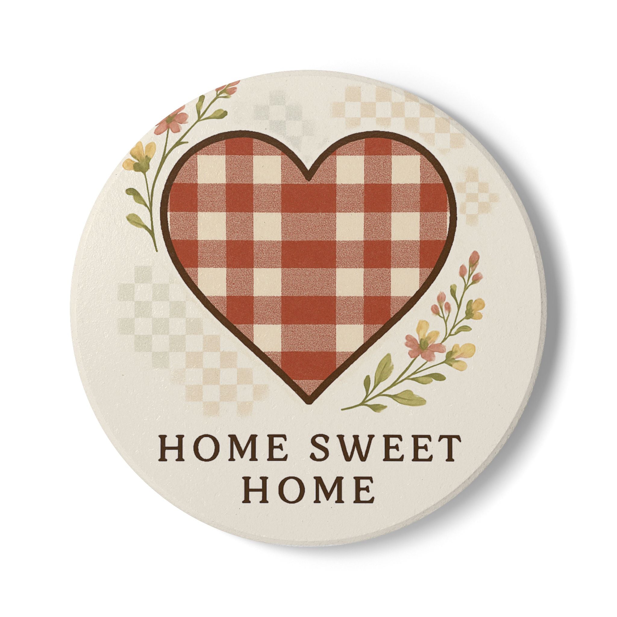 Home Sweet Home Coaster, Ceramic Drink Coaster, Rustic Table Decor, Housewarming Gift, Cozy Kitchen Accessory