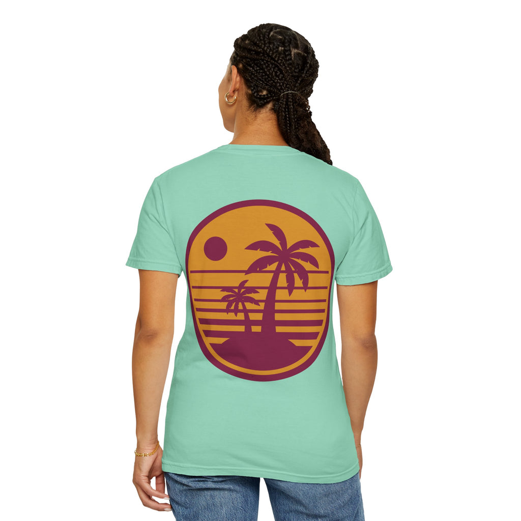 Sunset Palm Tree Unisex T-Shirt | Soft Beach Vibes | Perfect for Summer, Vacations, Gifts, Beach Days, Relaxation