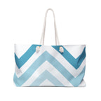 Chevron Weekender Bag — Ombre Blue & Purple Beach Tote