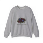 Moody Rose Print Sweatshirt | goth flower sweatshirt, midnight bloom