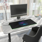 LED Gaming Mouse Pad with Cosmic Landscape Design | Gamer Accessories, Desk Decor, Office Gift, Unique Gaming Setup, LED Light