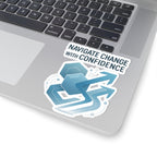 Navigate Change With Confidence Sticker — Motivational Arrow Tech Kiss-Cut Decal