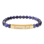 Romans 8:28 Engraved Natural Stone Stretch Bracelet