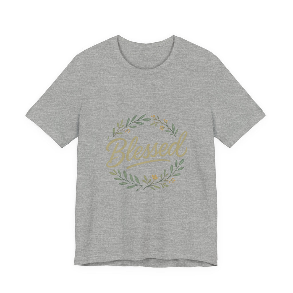 Blessed Floral Tee — "Blessed" Script T-Shirt with Wreath