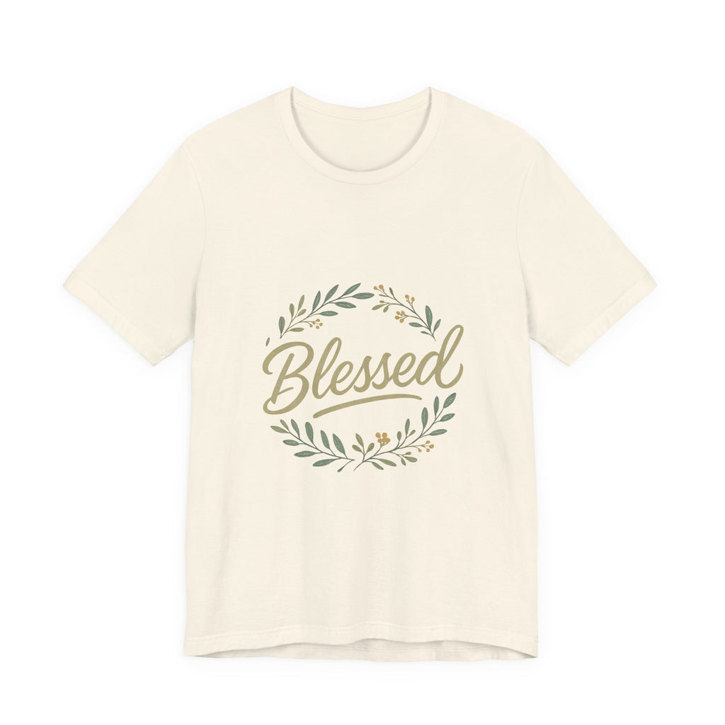 Blessed Floral Tee — "Blessed" Script T-Shirt with Wreath