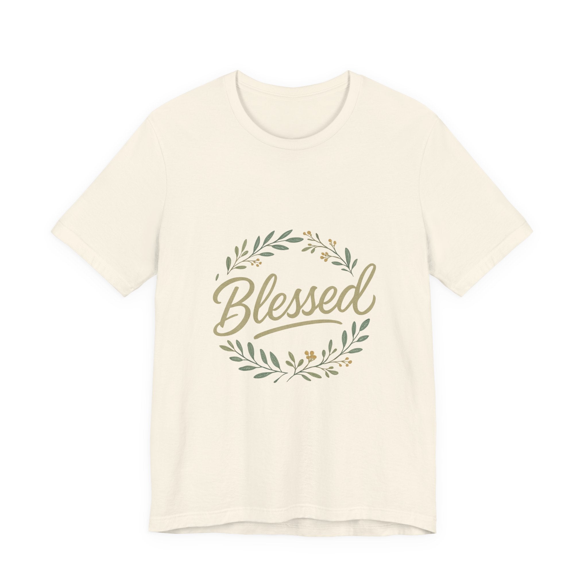 Blessed Floral Tee — "Blessed" Script T-Shirt with Wreath