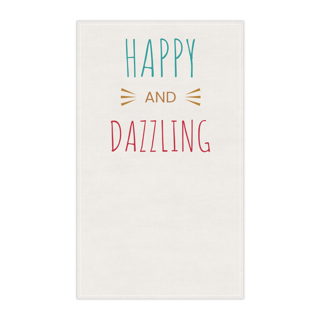 Happy & Dazzling Tea Towel — Bright Cotton Kitchen Towel
