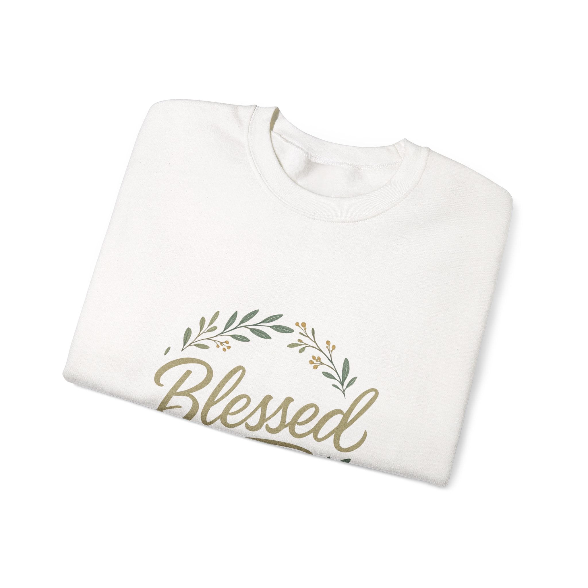 Blessed Crewneck Sweatshirt — Floral Wreath Faith Pullover