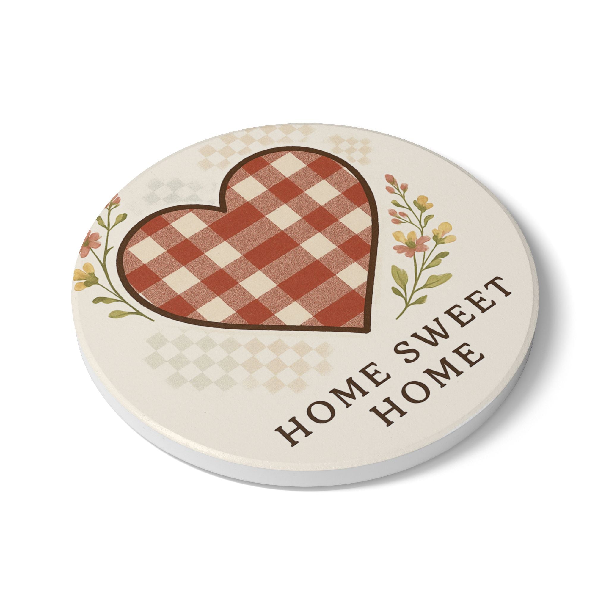 Home Sweet Home Coaster, Ceramic Drink Coaster, Rustic Table Decor, Housewarming Gift, Cozy Kitchen Accessory