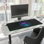 LED Gaming Mouse Pad with Cosmic Landscape Design | Gamer Accessories, Desk Decor, Office Gift, Unique Gaming Setup, LED Light