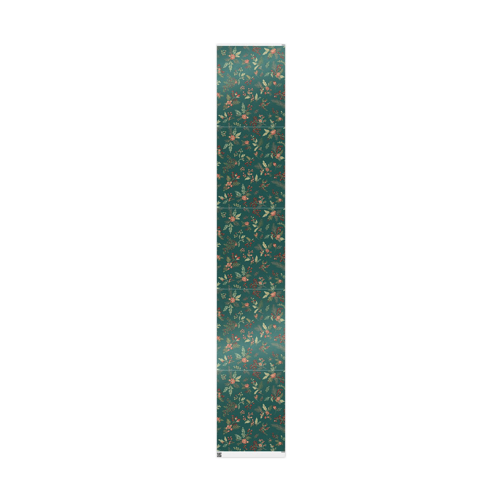 Green Floral Christmas Wrapping Paper