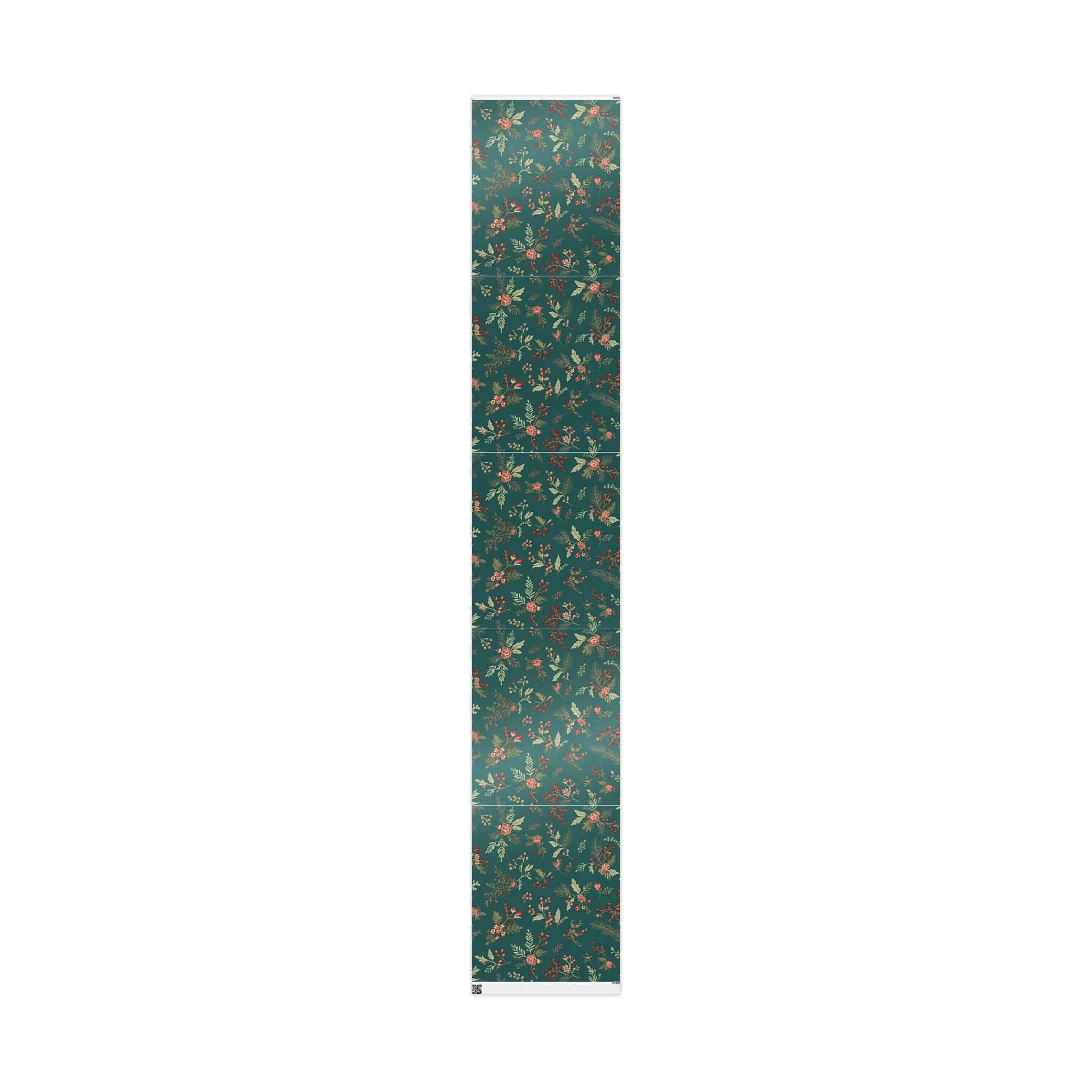 Green Floral Christmas Wrapping Paper