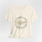 Blessed Floral Tee — "Blessed" Script T-Shirt with Wreath