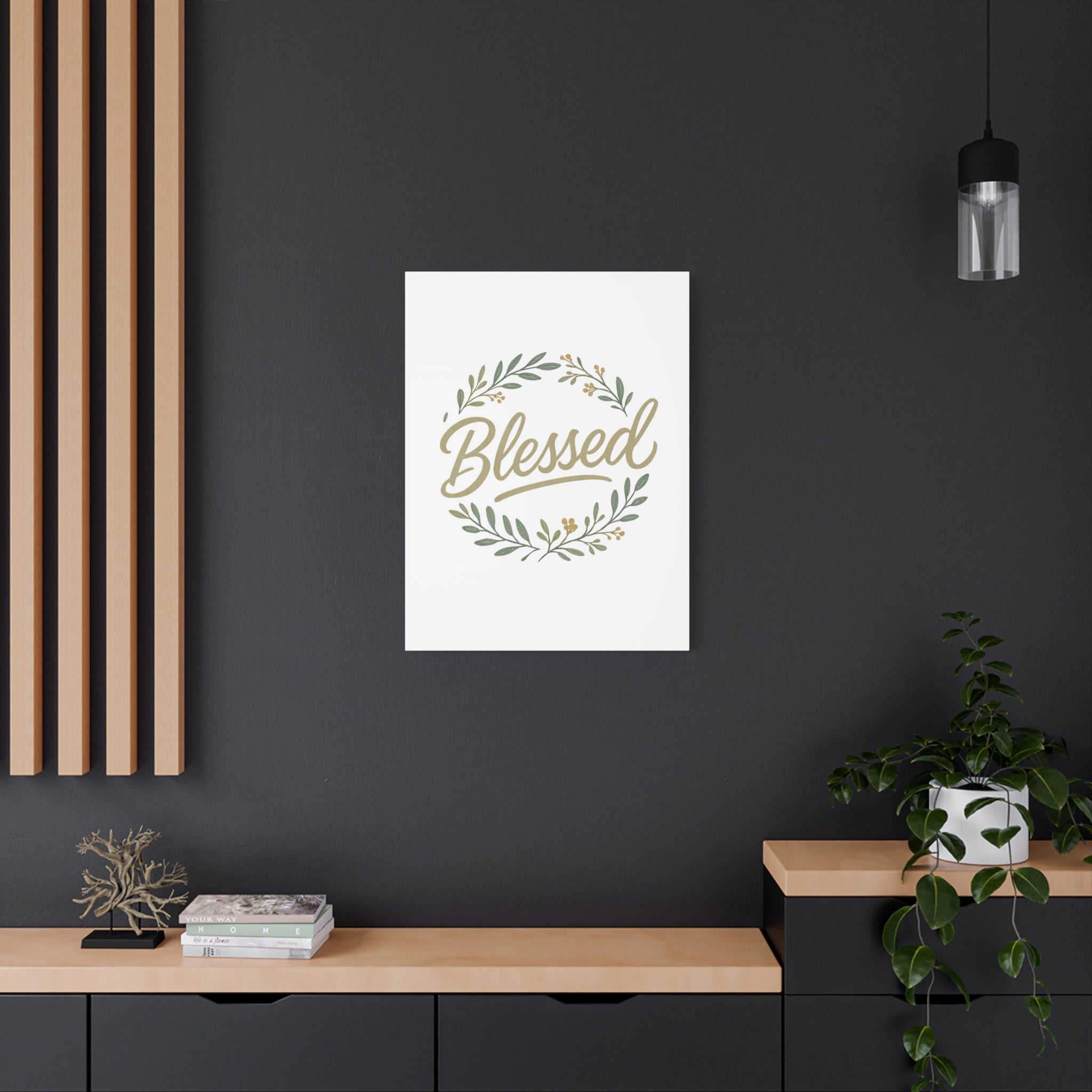 Blessed Wreath Matte Canvas Wall Art (Stretched 1.25")