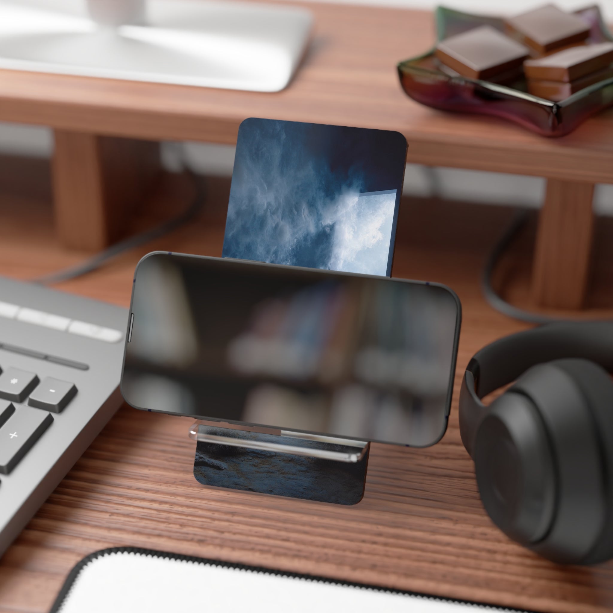 Storm Smartphone Stand — Artistic Wave Phone Display Holder
