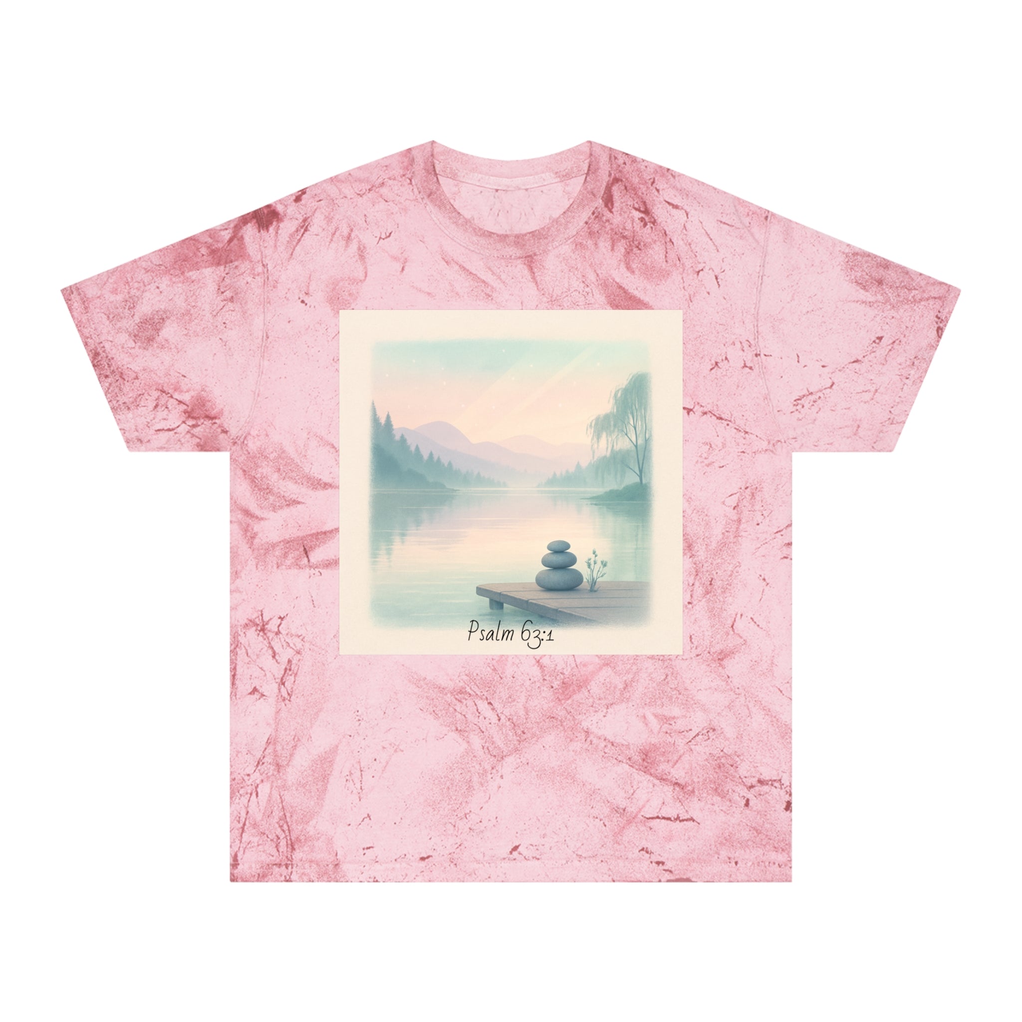 Serene Landscape T-Shirt, Relaxed Fit, Nature Lover Gift, Decorative Tee, Adventure Apparel, Meditation Top