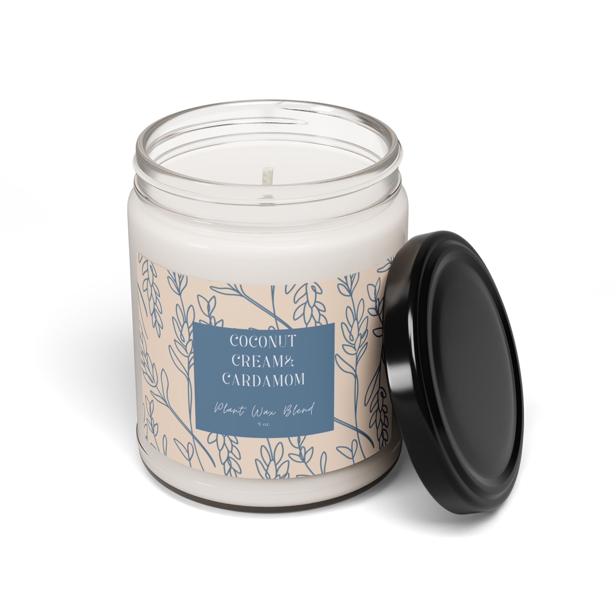 Coconut Cream Cardamom Soy Candle - 9oz Aromatherapy Candle