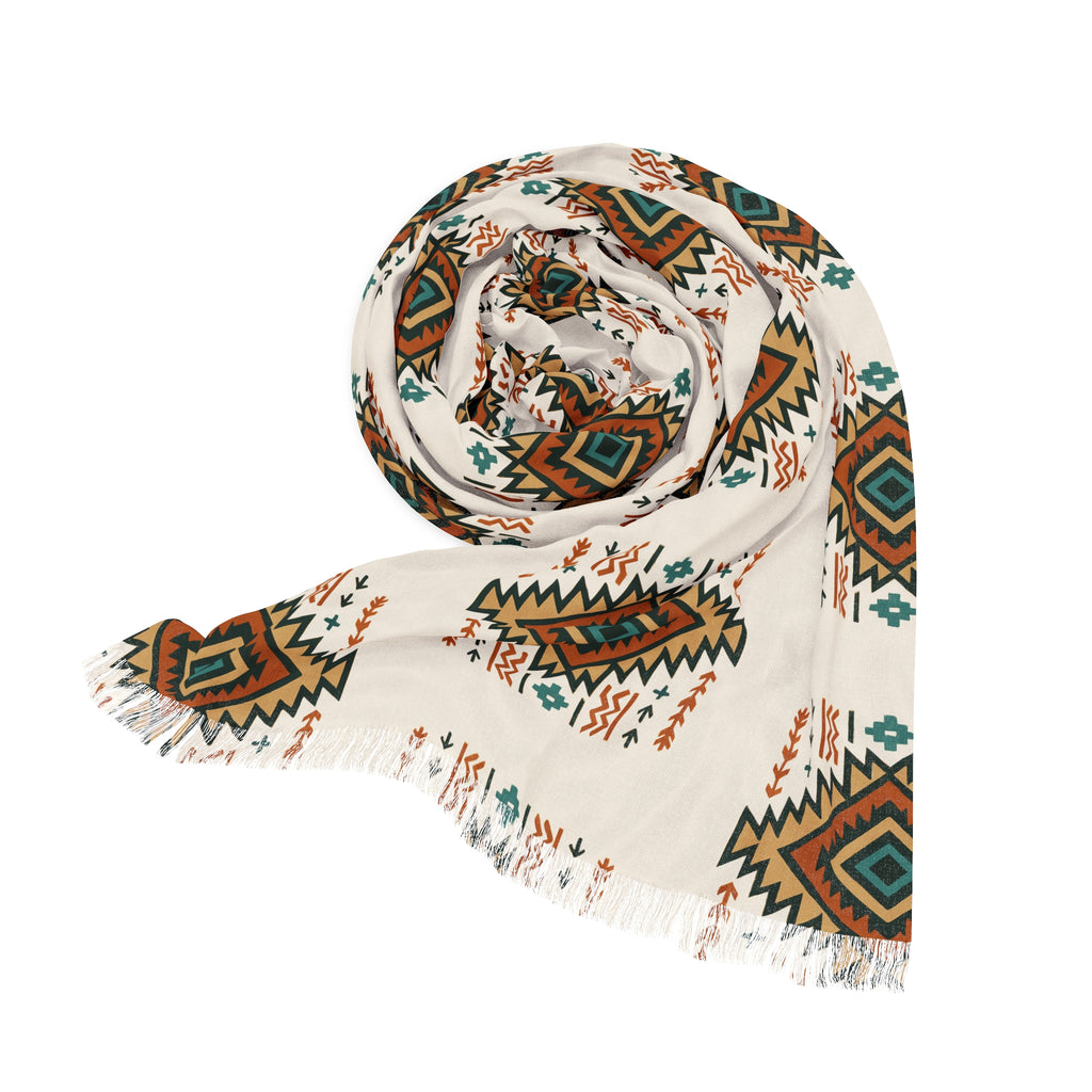 Bohemian Lightweight Scarf with Geometric Patterns