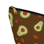 Cute Avocado Accessory Pouch, Zippered Makeup Bag, Pencil Case, Fun Gift for Food Lovers, Cute Avocado Pattern, Eco-Friendly Storage