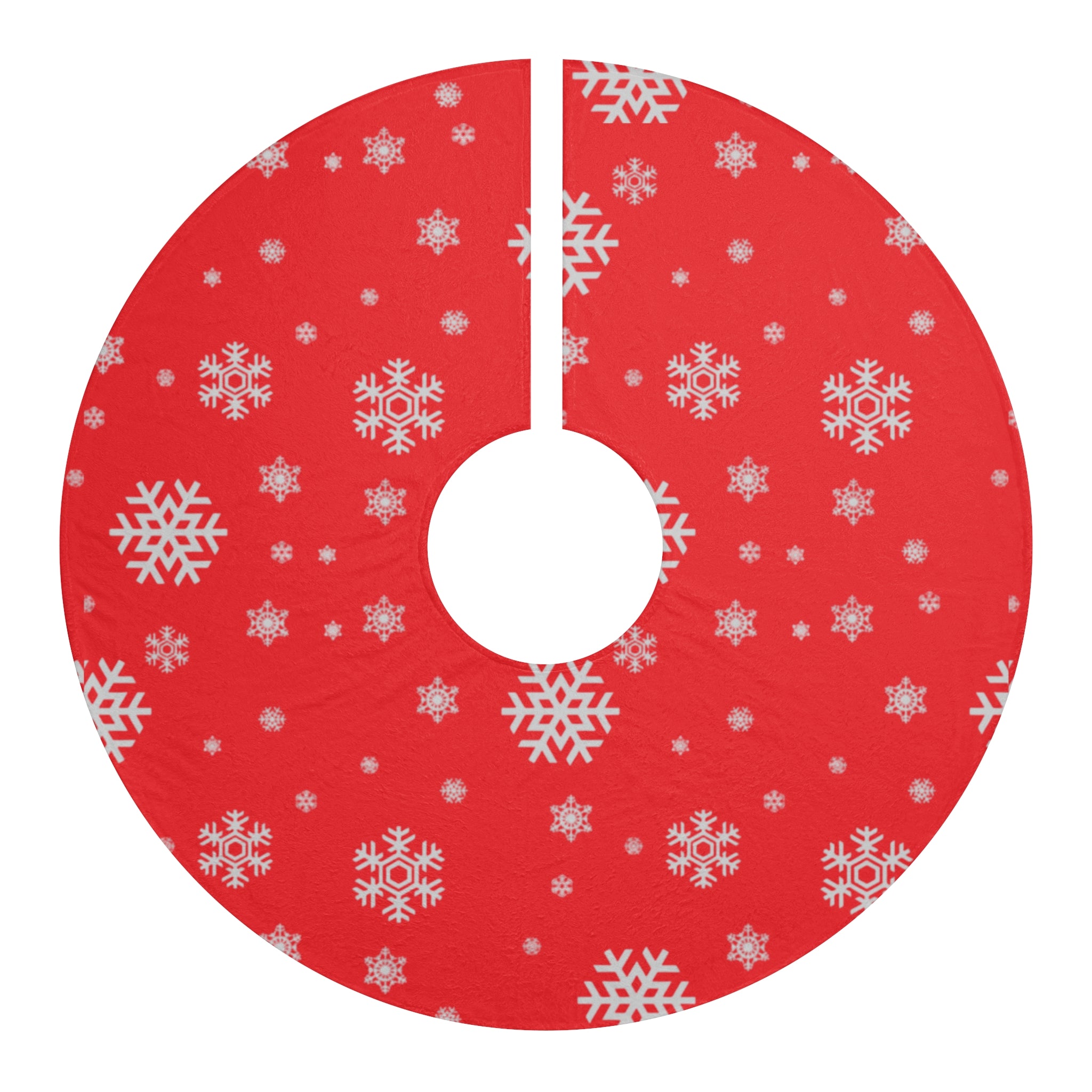 Red Snowflake Christmas Tree Skirt